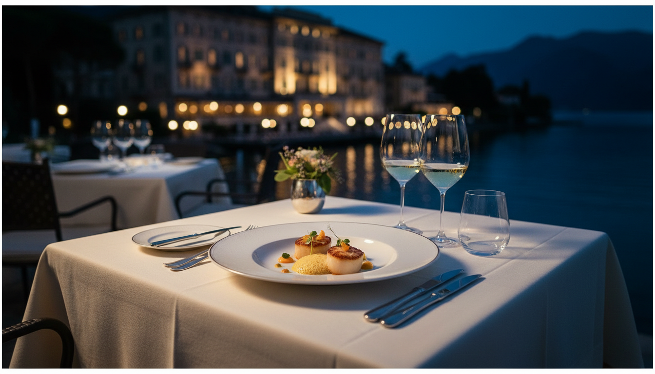 A beautifully set table at the Il Fagiano restaurant inside the hotel.