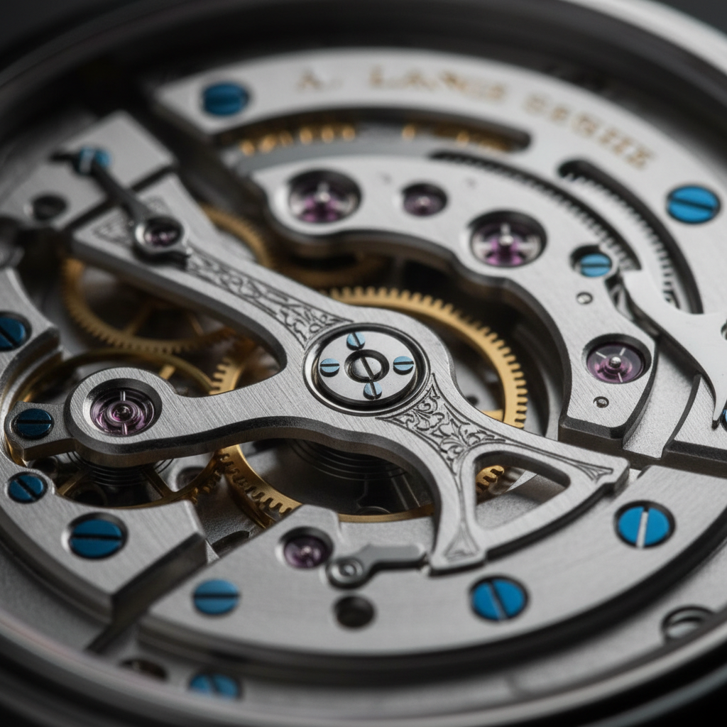 The intricate L951.1 calibre of the A. Lange & Söhne Datograph, a marvel of mechanical engineering.