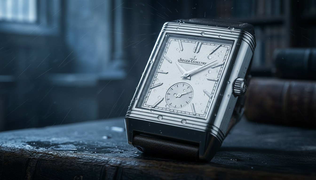 A close-up of the primary silver dial of the Reverso Tribute Duoface.