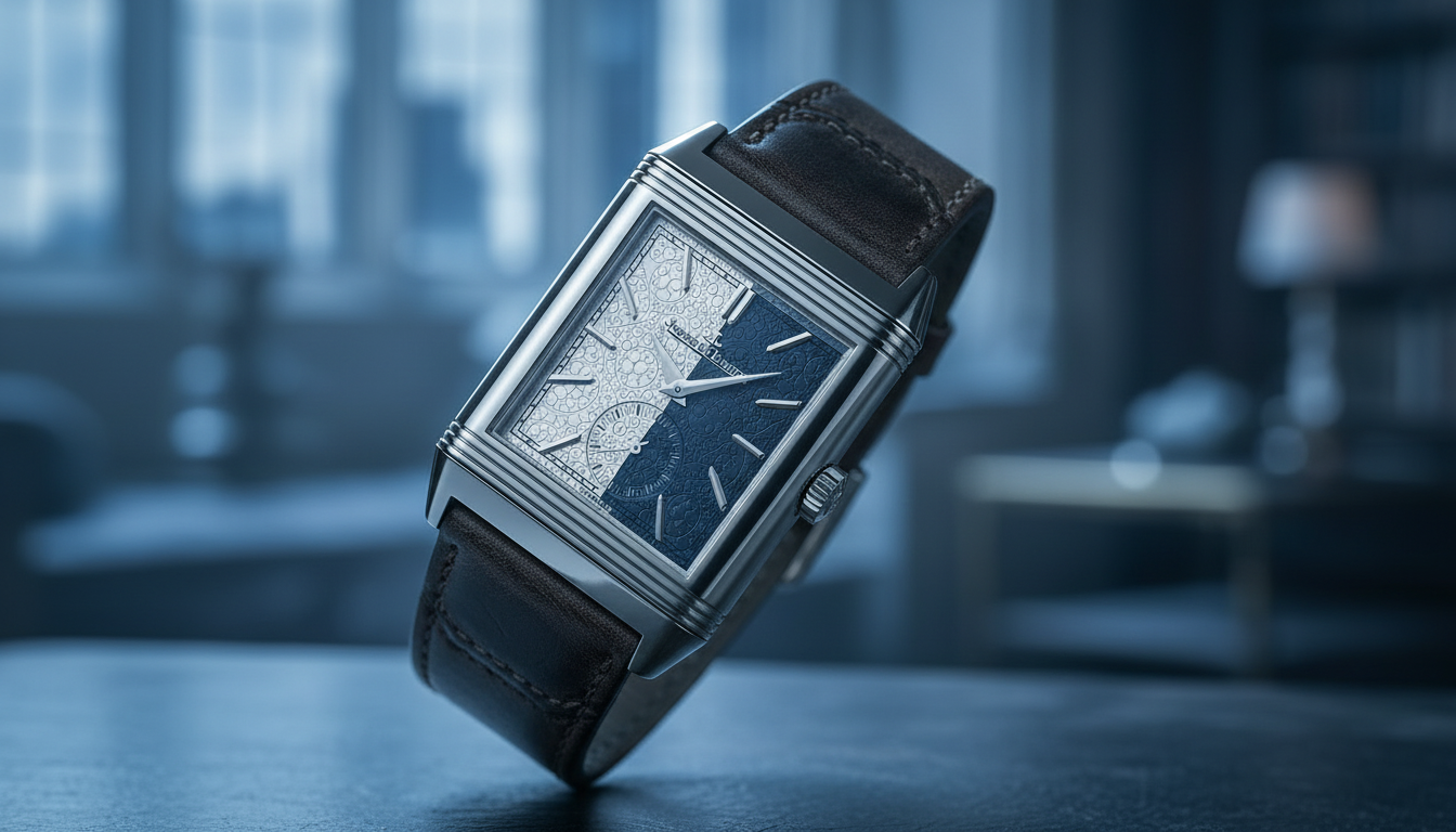 The swiveling case of the Jaeger-LeCoultre Reverso in motion.