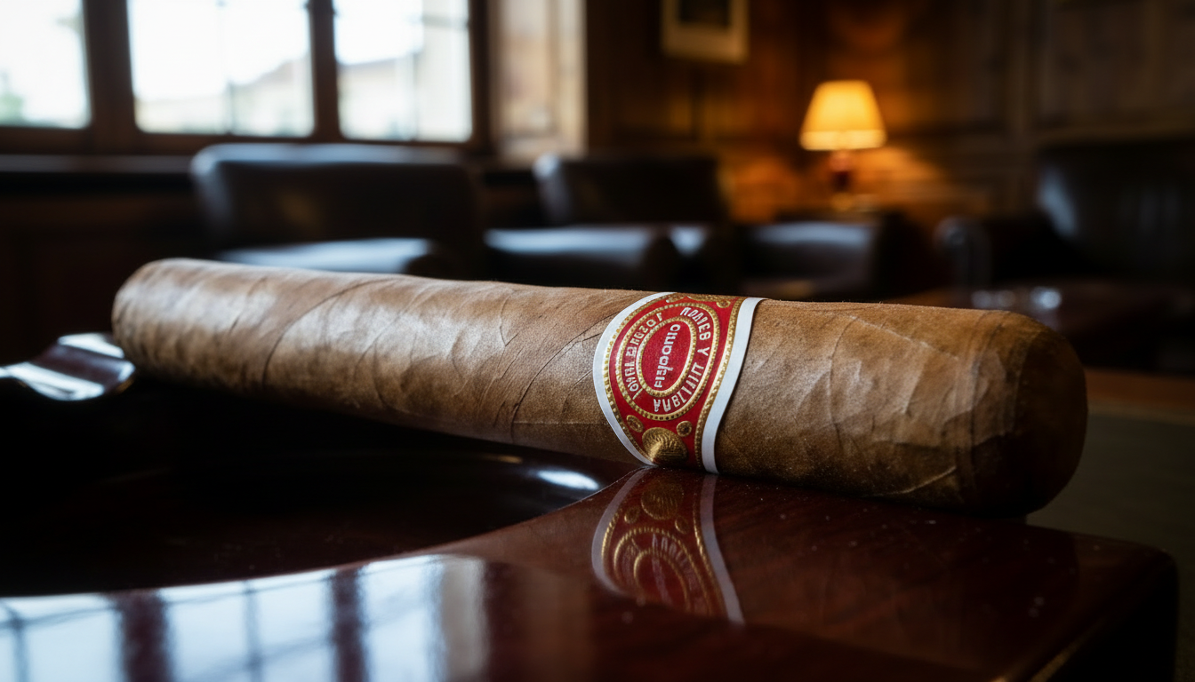 Close-up of the Romeo y Julieta Churchill cigar band.